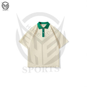 Vente en gros de polos personnalisés pour hommes avec broderie à col rigide et tissu tricoté à motif solide à bas prix - Product Image 4