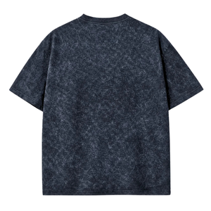 Camiseta Gráfica para Hombre con Lavado Ácido, Corte Regular, 100% Algodón Jersey, Manga Corta, Estilo Urbano, Estampado de Letras Audaces y Diseño de Alambre de Púas - Product Image 2