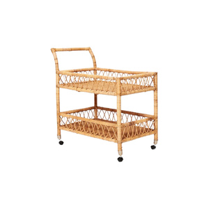 รถเข็นบาร์ธรรมชาติ2ชั้น vgreen Art ทำมือในเวียดนามสำหรับร้านอาหารโรงแรมวิลล่า - Product Image 3