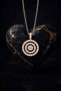 Collier minimaliste en argent sterling 925 plaqué or 14 carats avec pendentif rond, halo scintillant en CZ, cadeau d'anniversaire - Product Image 3