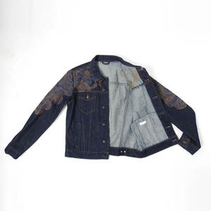 Veste en jean brodée pour hommes très vendue Veste en jean de haute qualité pour les designs d'hiver de rue tendance - Product Image 3