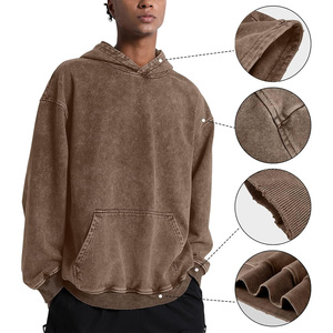 Acid Washed Hoodie for Men High Quality Oversized Fit Custom Printing Embroidery Winter Bulk Orders Discounts Custom Tags Labels - Product Image 2