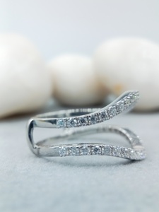 Customized Luxurious 925 Silver White Gold Moissanite Diamond Ring with Pave Setting for Parties Weddings Gifts Engagements - Product Image 2