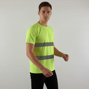 Chemise de sécurité pour homme à manches courtes en polyester réfléchissant, haute visibilité, classe 2 ANSI, imperméable, avec logo imprimé personnalisé - Product Image 5