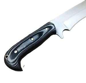 Venta al por mayor PRESTIGE BLADES Cocina Corte Acero al carbono Cuchillo de caza Mango de micarta Vaina de cuero genuino Tang completo cepillado - Product Image 4