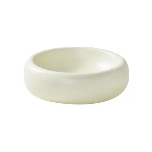 2023 New Donut Pet Food Bowls Shape White Ceramic Slow Feeders
