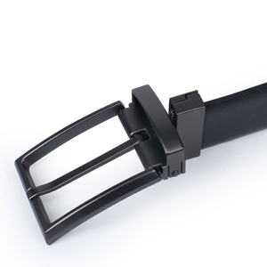 Ceinture décontractée élégante en peau de vache noire pour garçons, robe formelle à haute élasticité, sangle de loisirs avec longueur personnalisée et boucle en acier - Product Image 5