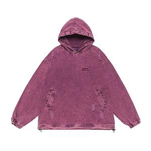 Wholesale Men's Custom Casual <b>Red</b> <b>Denim</b> <b>Jacket</b> with Ripped Hoodie Design 100% Cotton Zipper Closure Winter Season <b>Jacket</b> - Product Image 1