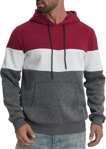 Sudadera con Capucha Tricolor Personalizada para Hombre |   Sudadera Casual con Cierre Completo |   Sudadera con Capucha Elegante y Cómoda para Hombre, Sudadera de Algodón Suave con Bloques de Color - Product Image 3