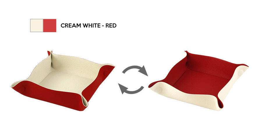 Cream White - Red