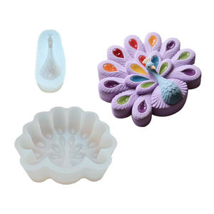 LifeTop 3D Pavo Real Fondant moldes de silicona para decoración de pasteles Cupcake Topper Chocolate caramelo azúcar goma pasta <span class=keywords><strong>arcilla</strong></span> polimérica - Product Image 1