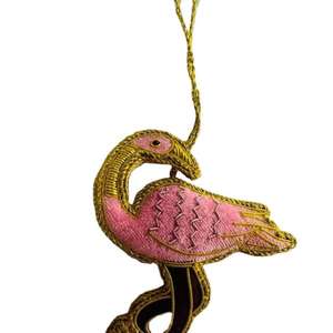 La mejor calidad de la India forma cuadrada Color rojo Zari bordado hecho a mano personalización árbol de Navidad decoración adornos más - Product Image 3