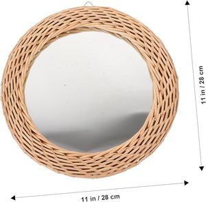 Nouveau design rond naturel inspiré cadre en bois Spiegel Boho tissé à la main Jute corde artisanat miroir mural décoratif - Product Image 6