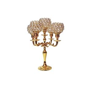 Meilleure vente bougeoirs bougeoir avec perles de cristal élégant pour café Table à manger et décoration intérieure - Product Image 5