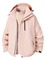 Veste à capuche de montagne coupe-vent à double face avec logo personnalisé OEM, broderie et impression