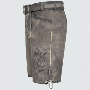 High Quality Men's Genuine Leather Lederhosen <b>Shorts</b> Authentic German Oktoberfest Outfit Bavarian Embroidery High Street Style - Product Image 5