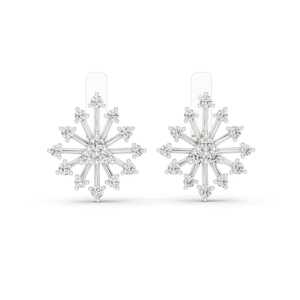 ต่างหูเพชรทรงกลมสีขาว 14K ผลิตในห้องปฏิบัติการ สำหรับผู้หญิง หรูหรา ได้รับการรับรอง สง่างาม เหมาะเป็นของขวัญวันครบรอบแต่งงาน - Product Image 1