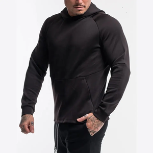 Sweat à capuche épais en molleton 380 GSM en mélange coton/polyester, uni, hiver, demi-zip, pour homme, avec logo personnalisé - Product Image 4