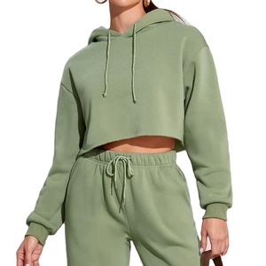 Personalizado al por mayor de talla grande ropa de impresión recortada sudaderas con capucha de las mujeres de los fabricantes de ropa de aduanas al por mayor de ropa de alta calidad - Product Image 4