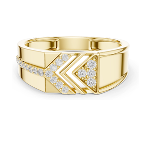 Bague en forme de flèche en chevron avec diamant de laboratoire 0,192 CT pour femme, clarté VVS-VS EF, or 18 carats, 14 carats, 10 carats et argent 925, rose, jaune - Product Image 2