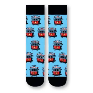 Calcetines Tobilleros Unisex Taksim, 90% Algodón, Transpirables e Inodoros, con Diseño de Tranvía, para Uso Diario, Tallas 37-44, Flexibles y Lavables - Product Image 1