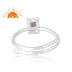 แหวนพลอยอัญมณีรูปพระจันทร์และช็อคโกแลตธรรมชาติทำจากเงินแท้ของ925เครื่องประดับตามสั่งสำหรับเป็นของขวัญสำหรับผู้หญิง - Product Image 2