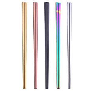 Par de palillos elegantes de Metal dorado para regalo de cocina asiática Accesorios de cocina de comedor reutilizables - Product Image 2