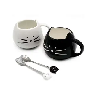 2024猫动物牛奶杯陶瓷情侣马克杯可爱生日礼物，圣诞礼物