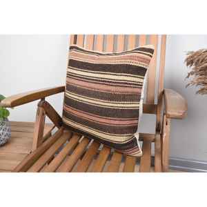 Beige Kilim Wool Pillow 18x18 Inch Luxury Accent Pillow Vintage <b>Fluffy</b> Pattern Rustic Print Feather for Christmas <b>Bedding</b> - Product Image 3