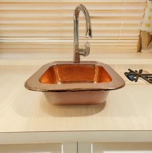 Fregadero Rectangular de Cobre Martillado a Mano, Lavabo de Preparación de Cocina de Lujo, de Alta Gama, para Instalación Bajo Encimera, para Renovación de Restaurantes, Venta al por Mayor. - Product Image 1