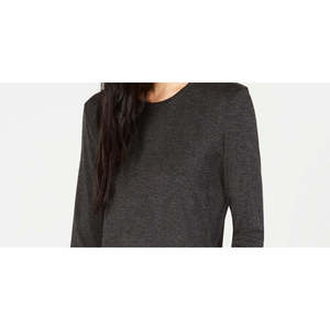 เสื้อคอกลมแขนยาวลำลองสำหรับผู้หญิงวีคเอดเอมาร์ก้าสีเทาเข้มไซส์ใหญ่ - Product Image 2