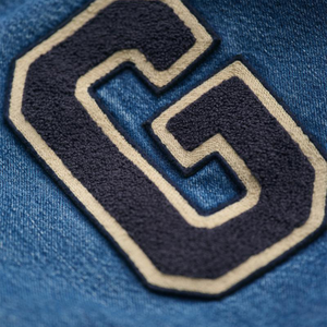 แจ็กเก็ตใส่ได้ทุกเพศแขนเสื้อหนังปักลายกำมะหยี่แจ็กเก็ตเบสบอลเลตเทอร์แมน - Product Image 5