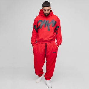 Sudadera con capucha personalizada pantalones de chándal Jogger conjunto Cargo pantalón chándal de gran tamaño Plus Boxy Homme Graffiti estampado chándal con capucha para hombres - Product Image 1
