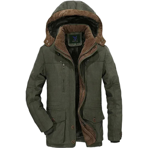 Nouvelle conception de veste coupe-vent à capuche en fourrure, parka longue personnalisée, chaude pour l'hiver, pour hommes - Product Image 1