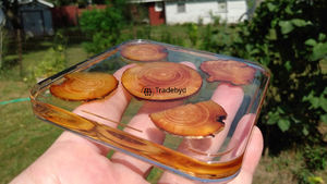 Sous-verres carrés en bois et résine de qualité supérieure, couleurs personnalisables, fabrication artisanale, protection de table pour la maison et le bureau - Product Image 5