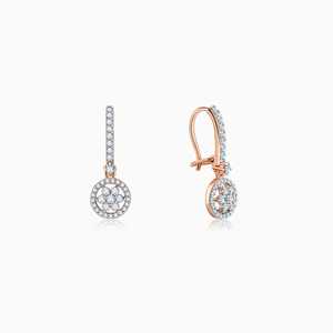 Boucles d'oreilles solitaires en or rose avec diamant, en argent 925, design élégant en forme de goutte, polyvalentes pour les occasions quotidiennes - Product Image 1