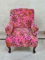 Chaise de broderie Ikat faite à la main Vlevet rose pour bureau à domicile salon poufs tabouret rembourré pour appartement salle à manger hôtel