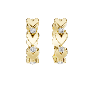 Boucles d'oreilles élégantes en forme de cœur avec diamants de laboratoire VVS-VS EF CVD de 0,36 ct, en or 18 carats, 14 carats, 10 carats et argent 925, rose - Product Image 2
