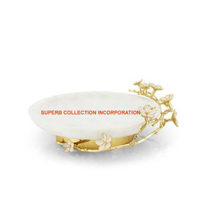 Bol de service en métal poli doré de qualité supérieure accessoire de décoration de table pour la maison pour les fêtes de mariage et les événements en vente - Product Image 3