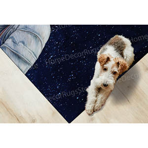 Tapis imprimé galaxie - Facile à nettoyer, moderne, décoration de chambre d'enfant, avec tapis moelleux à poils - Product Image 4
