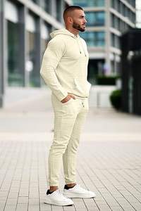 Personalizado para Puff Print 500 Gsm Unisex Algodón Sudadera con capucha y pantalones Conjuntos Chándales transpirables para hombres en la temporada de invierno Producto RTS - Product Image 3