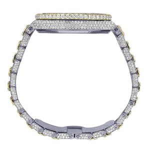 Reloj mecánico automático Premium VVS Moissanite, diseño hecho a mano completamente helado, banda de goma de lujo, logotipo personalizado disponible para exportación - Product Image 4