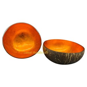 Ensemble d'artisanat écologique du Vietnam bol à manger en noix de coco naturelle et assiette antique Design assiette en forme de vrac produits décoratifs - Product Image 5