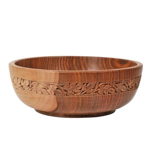 Handcrafted Printed Finished Food Server <b>Wooden</b> <b>Bowls</b> Salad Or <b>Fruits</b> Serving <b>Bowl</b> After Dinner Dessert Server <b>Wooden</b> <b>Bowl</b> - Product Image 5