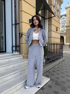 2025 invierno hombre Casual sólido 100% algodón transpirable ecológico de talla grande chándal - Product Image 6