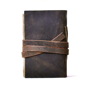 Custom Handmade Deckle Edge Paper Genuine Leather Bound Journal Personalized <b>Travel</b> Notebook Pocket Book Mini Journal - Product Image 2