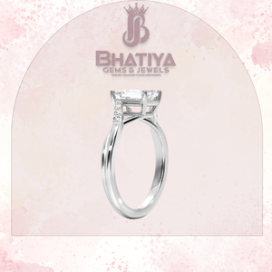 Anillo de Oro con Piedra de Corte Esmeralda Brillante y Banda Trenzada para Mujer, Joyería de Gema Brillante de Lujo, Estilo Nupcial Elegante, Anillo de Regalo de Aniversario - Product Image 6