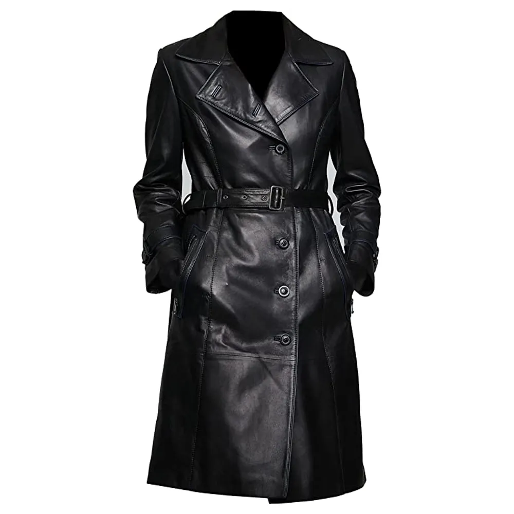 긴 코트 겨울 착용 여성용 블랙 양가죽 자켓 2023 맞춤형 고품질 여성 코트
