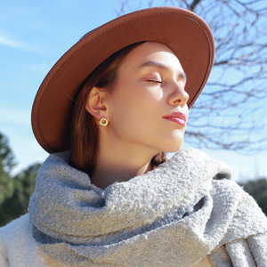 Boucles d'oreilles texturées de forme ronde, Design minimaliste, bijoux artisanaux turcs en argent Sterling 925, vente en gros - Product Image 4