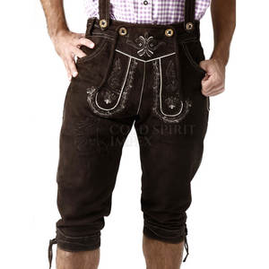 Lederhosen en cuir pour homme de haute qualité, légers et respirants, à motif uni, style urbain, avec fermeture éclair, taille mi-haute, conçus sur mesure - Product Image 4